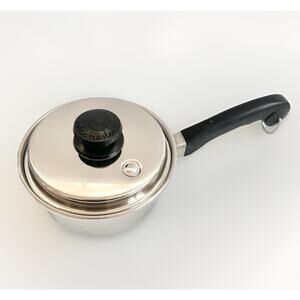 Vintage Saladmaster Stainless Steel 6.5" 18-8 Tri-Clad Sauce Pan Vapo Lid USA